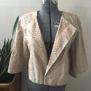 Laundry by Shelli Segal linen embroidered jacket